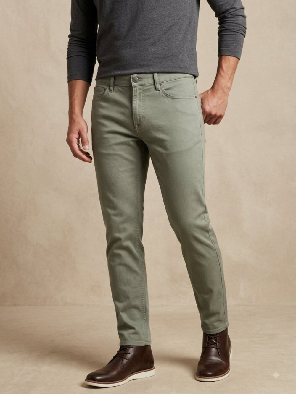 EUC Banana Republic Slim Twill Traveler Pant Sage Green 34x32